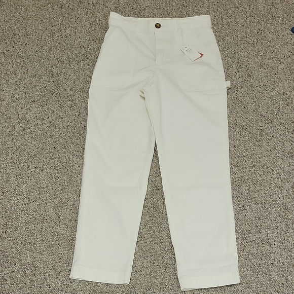 Marine Layer Cream High-Waisted Painter Pants Sz 4. New With Tags - Picture 1 of 6